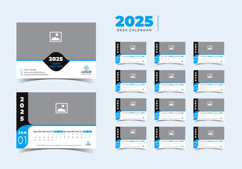 Desk calendar 2025 planner template, corporate desk calendar schedule 2025 monthly planner template,