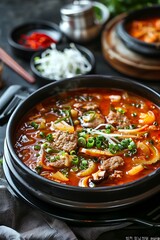 Illustration of a variety of Japanese dishes, including sushi, ramen, and tempura, showcasing the rich flavors and presentation of Asian cuisine.The diversity of traditional Japanese food.AI
