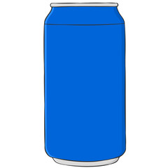blue can mockup cartoon illustration