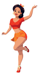 Young woman wearing traditional dress performing japanese dance