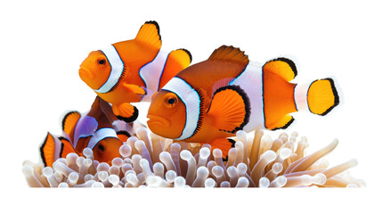 reef fish , clown fish or anemone fish isolated on transparent background