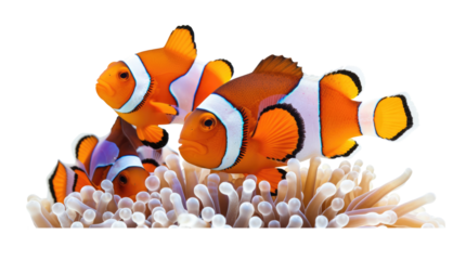 reef fish , clown fish or anemone fish isolated on transparent background