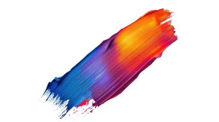 brush strokes background, rainbow colors, isolated on transparent, for design