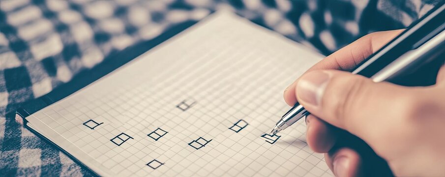 A todo list with items being checked off, Monday morning, productivity and organization