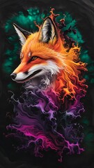 a fox with a purple hue of purple
