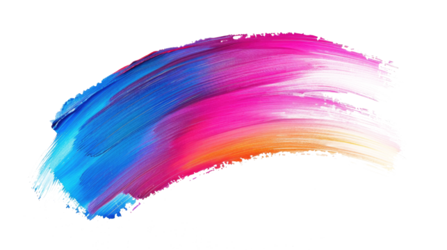 brush strokes background, rainbow colors, isolated on transparent, for design