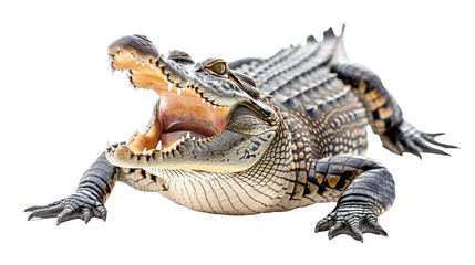 Obraz premium Large Crocodile open mouth isolated on transparent background