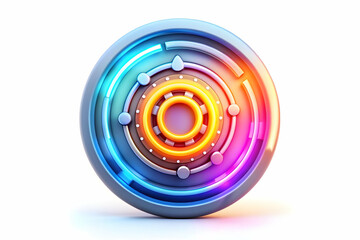 3D Glowing Abstract Circles in Workflow Automation Concept Symbolizing Efficiency and Order