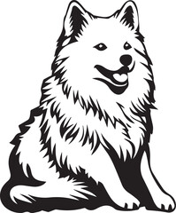 simple illustration of samoyed dog