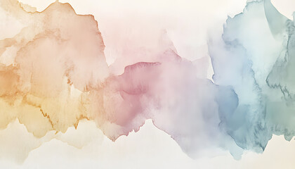 Obraz premium Soft watercolor splashes or strokes in muted tones, offering an artistic yet understated look