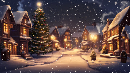 christmas night city