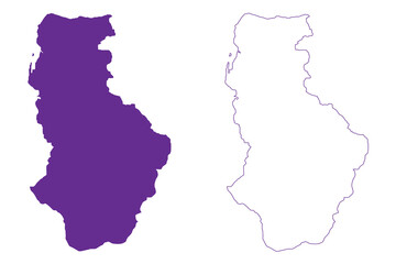 Tokunoshima island (Japan, East Asia, Japanese archipelago, Amami Islands) map vector illustration, scribble sketch Tokuno map