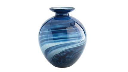 Ceramic modern vase on transparent background