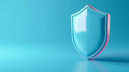 Minimalist blue shield symbolizing protection, security, and safety. Ideal for cybersecurity and data protection concepts.