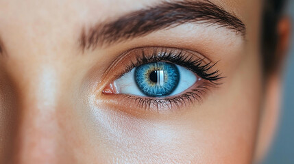 stunning woman&rsquo;s eyes, capturing their depth and beauty. The focus highlights her mesmerizing gaze, evoking a sense of mystery and allure