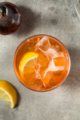 Refreshing Cold Low ABV Bitters and Soda Mocktail