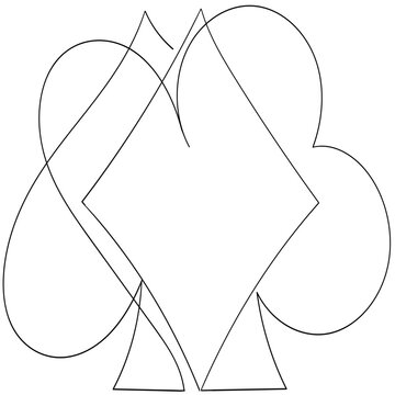 recommend clip art: continuous line drawing poker cards icon
