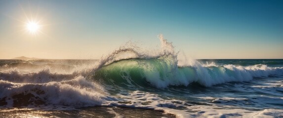 Obraz premium Seashore of Pacific ocean on very windy day.