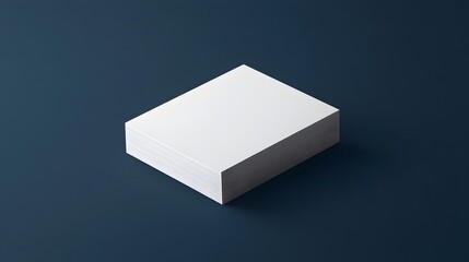 White Geometric Cube Block on Plain Gray Background