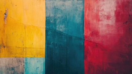 Multicolored Vertical Stripes on Weathered Concrete Wall