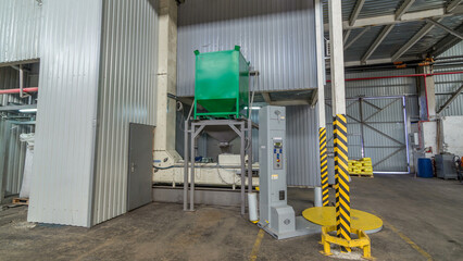 Electrical mill machinery and elevator for the production of seeds timelapse hyperlapse. Grain equipment.