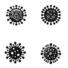 Virus icon, virus silhouette, pathogen icon on white background