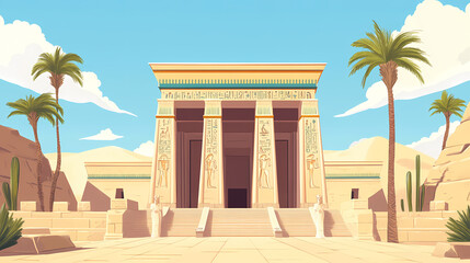 Obraz premium Ancient egyptian temple of egypt. Temple. Illustration