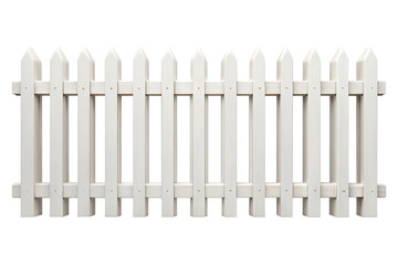 White Wooden fence isolated on transparent background