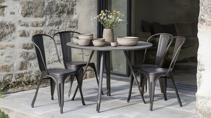 Industrial Style Outdoor Dining Set