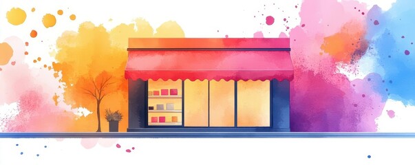 Store closing sale flat design side view Black Friday theme watercolor Split-complementary color scheme