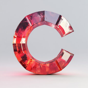 Red Crystal Letter C.