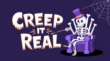 Fototapeta premium Halloween Skeleton Illustration