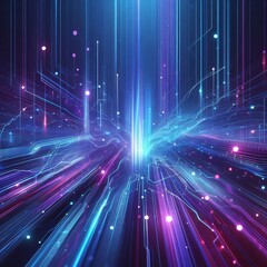 Obraz premium Abstract background with blue and purple neon light rays, cut out 