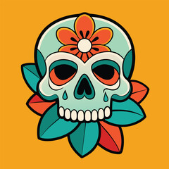 Skull and Rose Vector Art