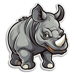 Fototapeta premium Beautiful Colored Stickers with Rhino Design, Rhinoceros Graphic Resource for Creative Project, Ai Generative