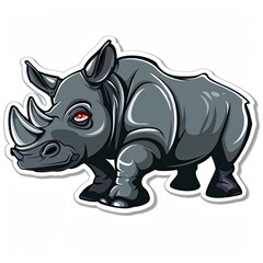 Fototapeta premium Beautiful Colored Stickers with Rhino Design, Rhinoceros Graphic Resource for Creative Project, Ai Generative