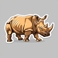 Obraz premium Beautiful Colored Stickers with Rhino Design, Rhinoceros Graphic Resource for Creative Project, Ai Generative