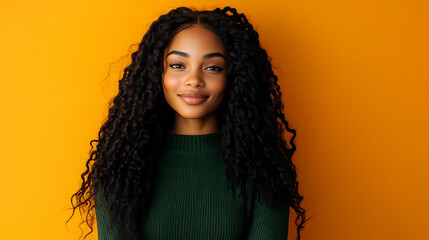 Photo of an attractive Black woman with long hair.
