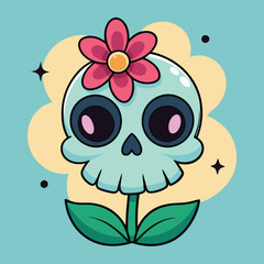 Skull with Floral Design
