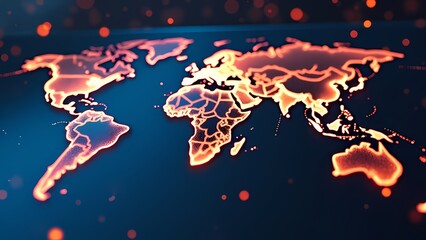 High-Tech Digital Globe with Luminous Blue Network Connections