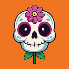 Skull and Floral Arrangement