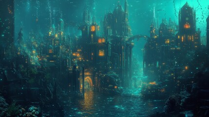 Bioluminescent Dreams: An Underwater City in Digital Art