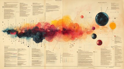 Illustrated mind map the challenges of merging quantum mechanics with general relativity in a unified theory