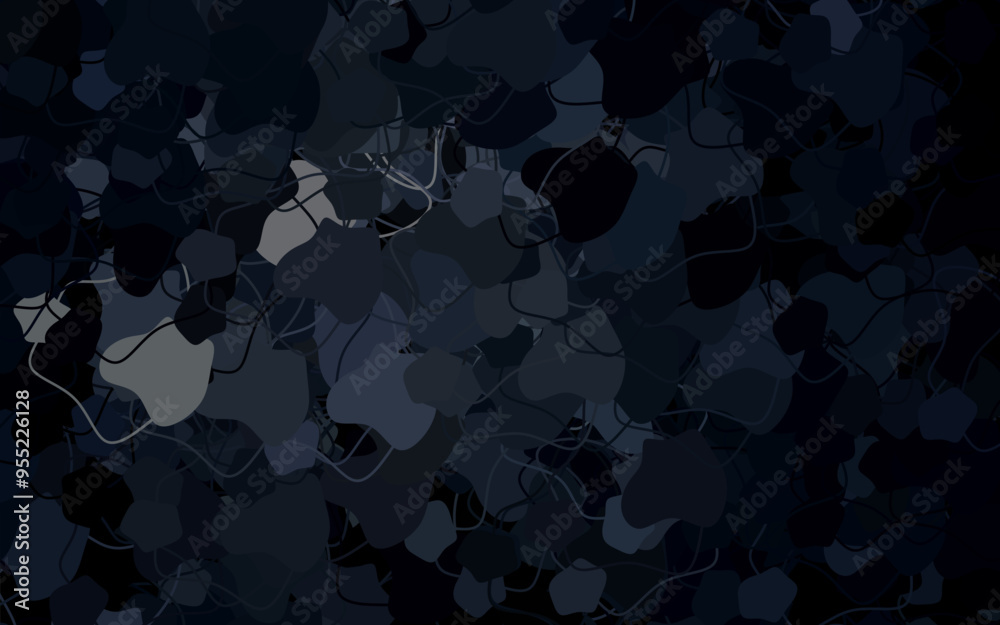 Poster dark gray vector pattern with random forms.