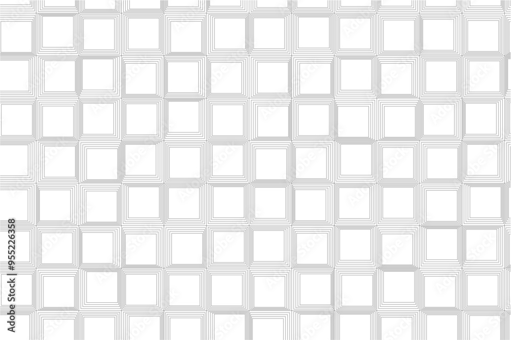 Poster Contemporary vector illustration of nested squares creating a unique monochrome grid pattern