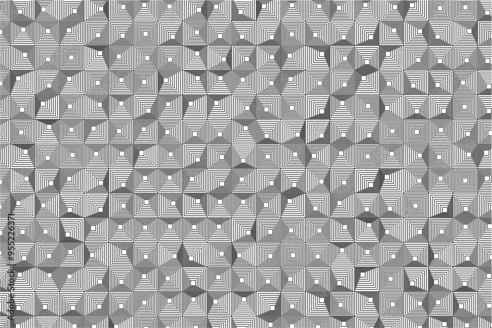 Aufkleber Contemporary vector illustration of nested squares creating a unique monochrome grid pattern