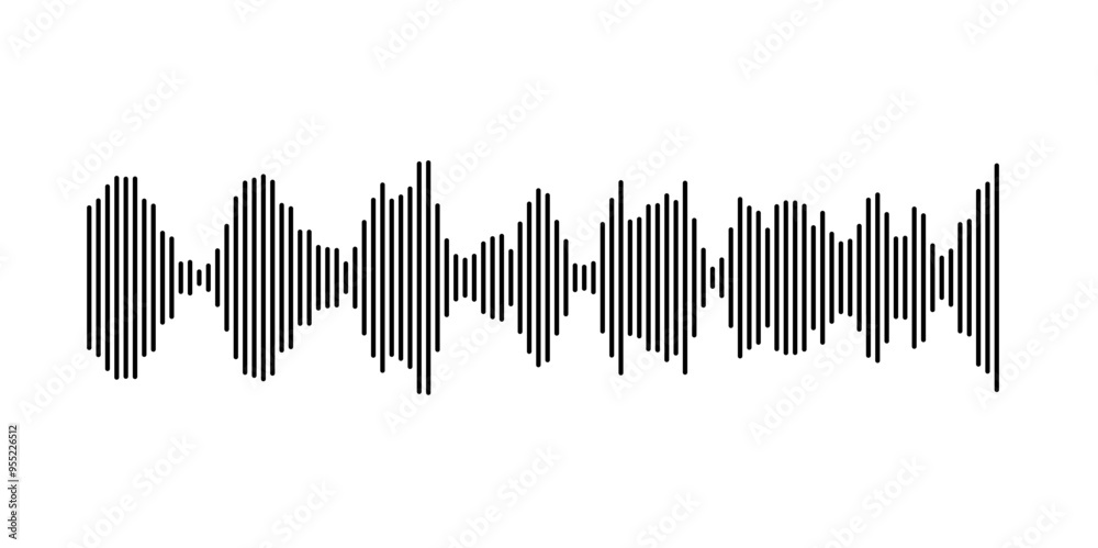 Poster Sound wave visualization with parallel vertical lines in dynamic patterns