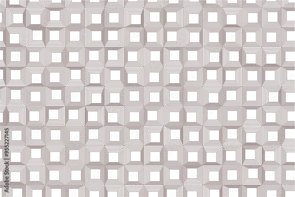 Fototapete contemporary vector illustration of nested squares creating a unique monochrome grid pattern
