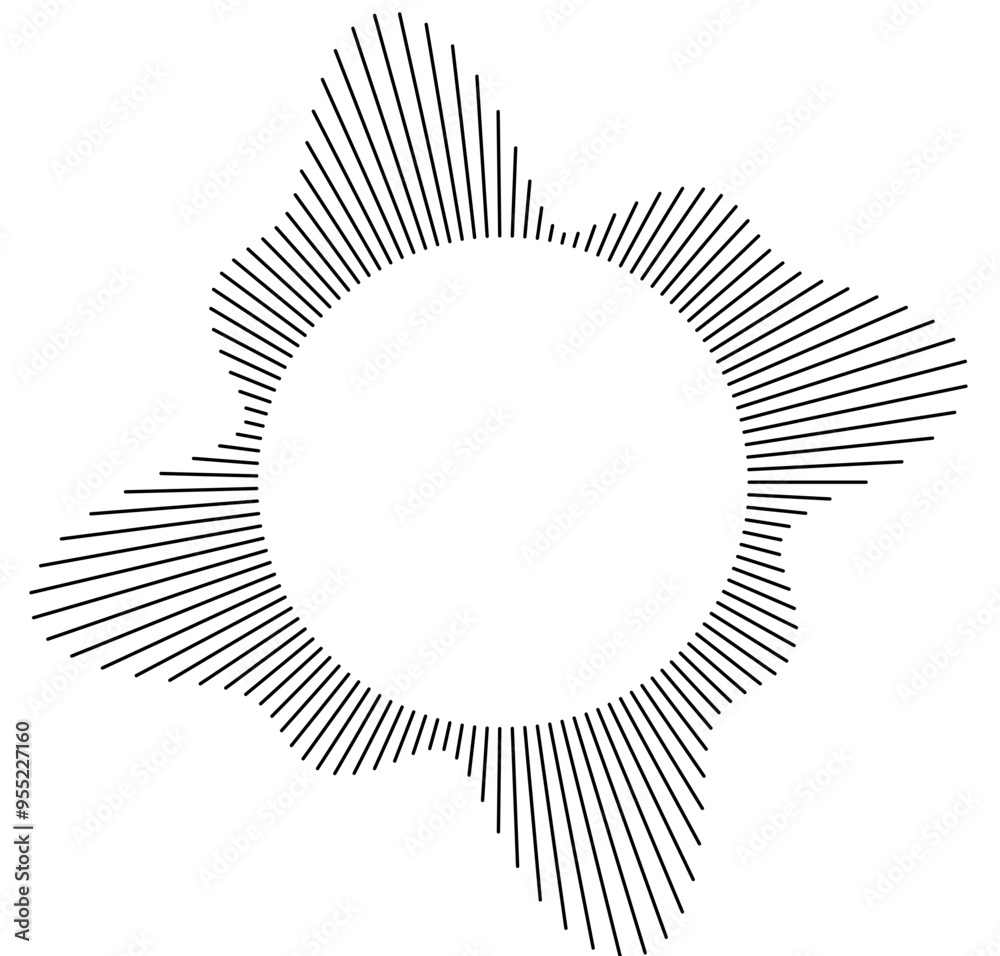 Aufkleber concentric sound patterns that beautifully illustrate radial waveforms, capturing the essence of aud