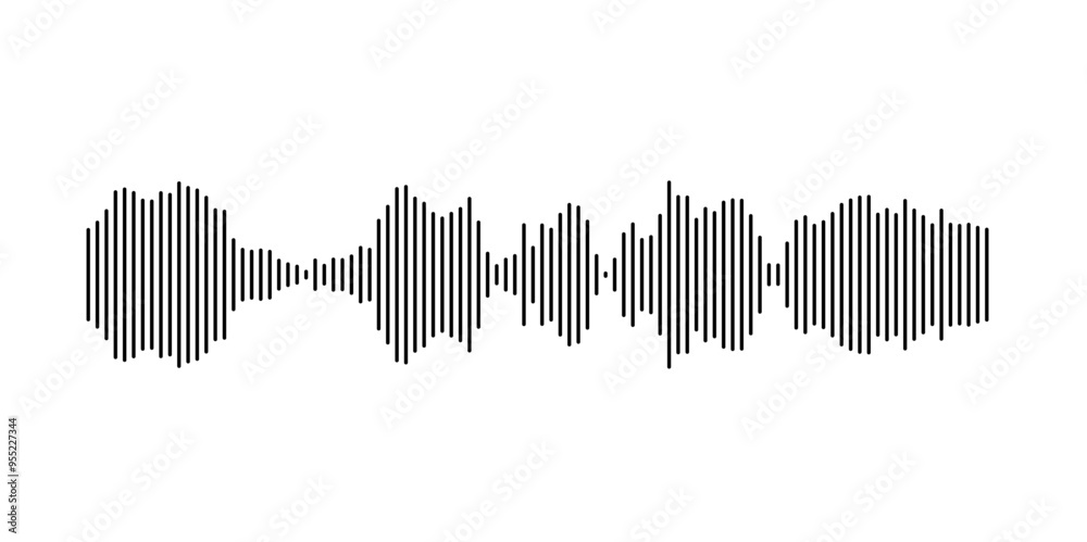 Leinwandbilder stylized sound wave pattern with vertical lines for audio themes